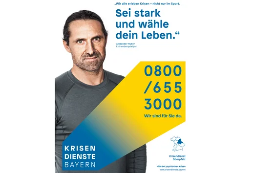 Kampagnenmotiv für den Krisendienst Oberpfalz (Foto/Grafik: Krisendienste Bayern)